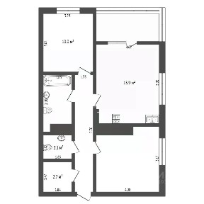 Продается 2-комн. квартира, 54,9 м²