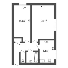 Продается 2-комн. квартира, 43,9 м²