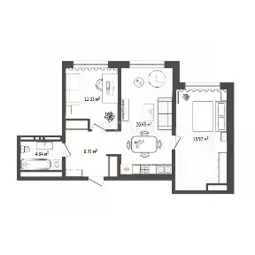 Продается 2-комн. квартира, 60,9 м²