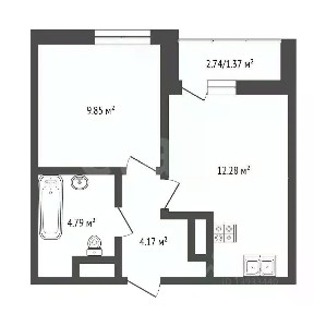 Продается 1-комн. квартира, 30,6 м²