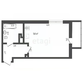 Продается студия, 32 м²
