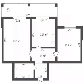 Продается 2-комн. квартира, 68,8 м²