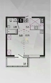 Продается 2-комн. квартира, 35,6 м²