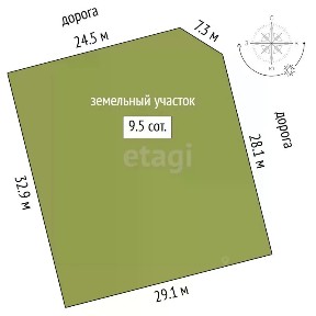 Продается участок, 9,57 сот.