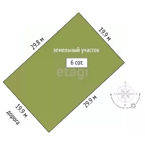 Продается участок, 6 сот.