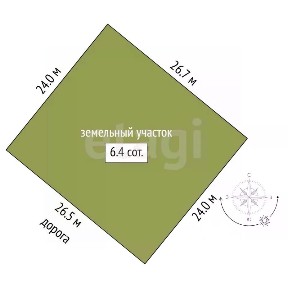 Продается участок, 6,39 сот.