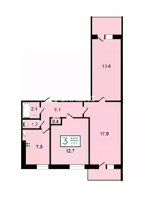 Продается 3-комн. квартира, 59,6 м²