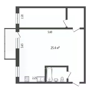 Продается 2-комн. квартира, 42,8 м²