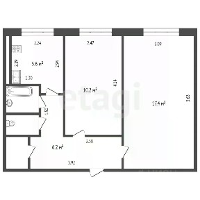 Продается 2-комн. квартира, 44,1 м²