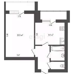 Продается 1-комн. квартира, 39,6 м²