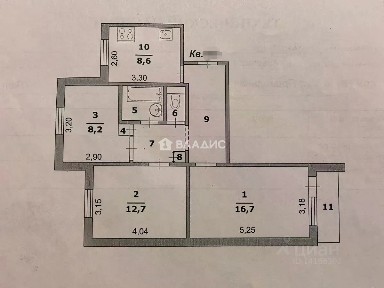 Продается 3-комн. квартира, 60,9 м²