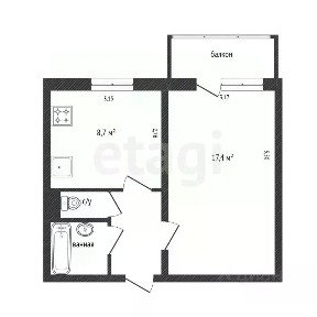 Продается 1-комн. квартира, 33,8 м²