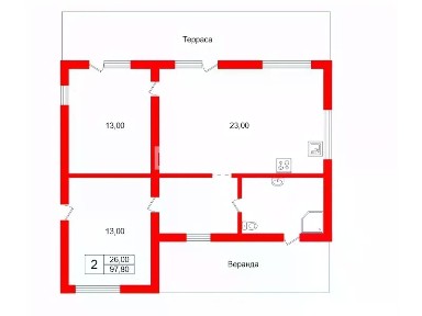 Продается 1-этажный дом, 97,8 м²