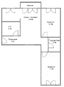 Продается 3-комн. квартира, 57,32 м²