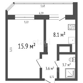 Продается 1-комн. квартира, 33 м²