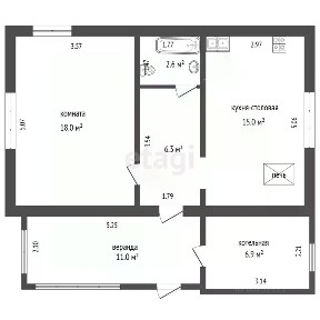 Продается 1-этажный дом, 50,2 м²