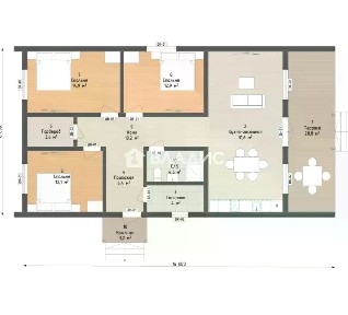 Продается 1-этажный дом, 100,3 м²
