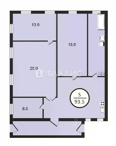 Продается 1-этажный дом, 93,5 м²