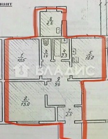 Продается 1/2 часть дома, 53,6 м²