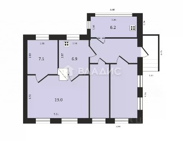 Продается 1/2 часть дома, 39,2 м²