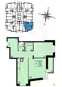 Продается 2-комн. квартира, 56,7 м²