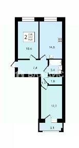 Продается 2-комн. квартира, 56 м²