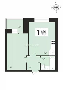 Продается 1-комн. квартира, 38,3 м²