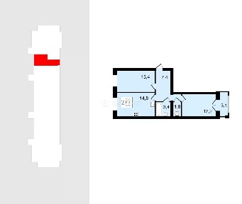 Продается 2-комн. квартира, 55,9 м²