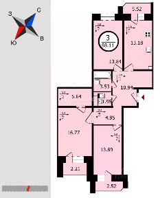 Продается 3-комн. квартира, 84,9 м²