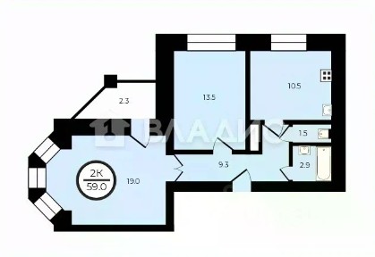 Продается 2-комн. квартира, 56,7 м²