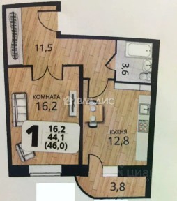 Продается 1-комн. квартира, 46 м²