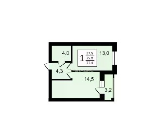 Продается 1-комн. квартира, 37,4 м²
