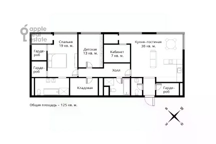 Продается 3-комн. квартира, 125 м²