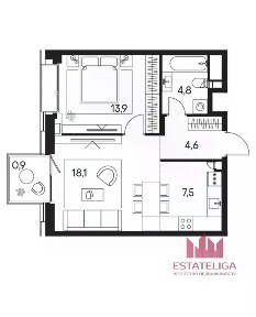 Продается 1-комн. квартира, 49 м²