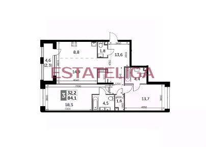 Продается 3-комн. квартира, 81,9 м²
