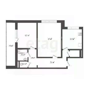 Продается 2-комн. квартира, 50,8 м²