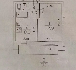 Сдается 1-комн. квартира, 28,2 м²