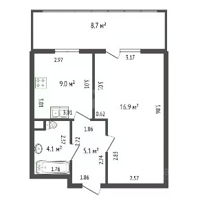 Продается 1-комн. квартира, 35 м²