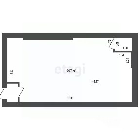 Продается торговая площадь, 60,7 м²