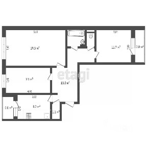Продается 3-комн. квартира, 66,8 м²