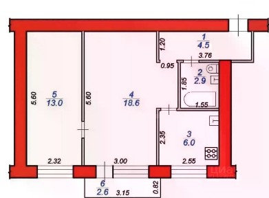 Продается 2-комн. квартира, 43,8 м²