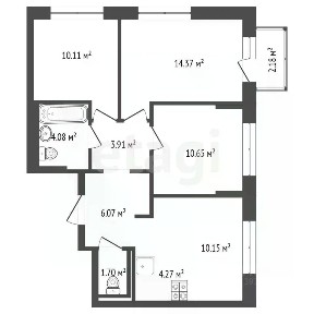 Продается 3-комн. квартира, 64 м²
