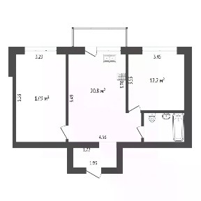 Продается 2-комн. квартира, 58,2 м²