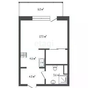 Продается студия, 27,2 м²