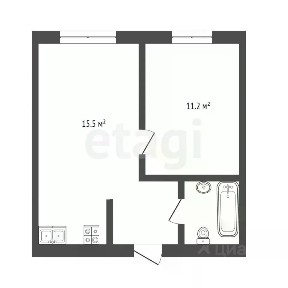 Продается 1-комн. квартира, 34,4 м²