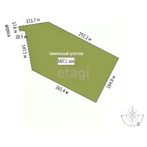 Продается участок, 607,5 сот.