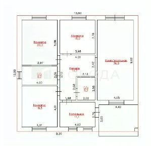 Продается 1-этажный дом, 136 м²
