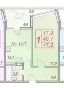 Продается 1-комн. квартира, 47 м²