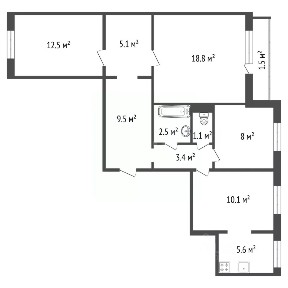 Продается 3-комн. квартира, 77,5 м²