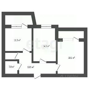 Продается 2-комн. квартира, 59 м²